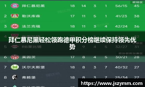 拜仁慕尼黑轻松领跑德甲积分榜继续保持领先优势
